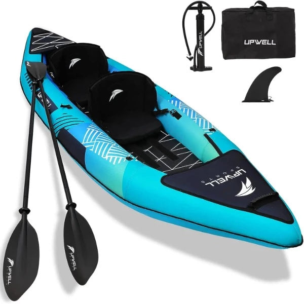 UPWELL 13'6”/11' Inflatable Recreational Kayak - 2 Person with High Pressure Floor and Accessories - Fishingkayak