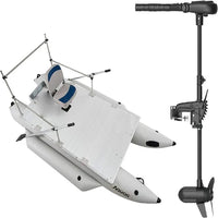 AQUOS Heavy-Duty for Two Series PF380 12.5ft Grey Inflatable Pontoon Boat with Folding Seat,
